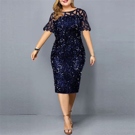 IMPREZOWA SUKIENKA PLUS SIZE DAMSKA MIDI CEKINOWA 13842796799 Allegro Pl