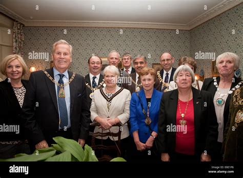 The Mayor Of Bromley Along With Other Mayors Pose For Photos Inside