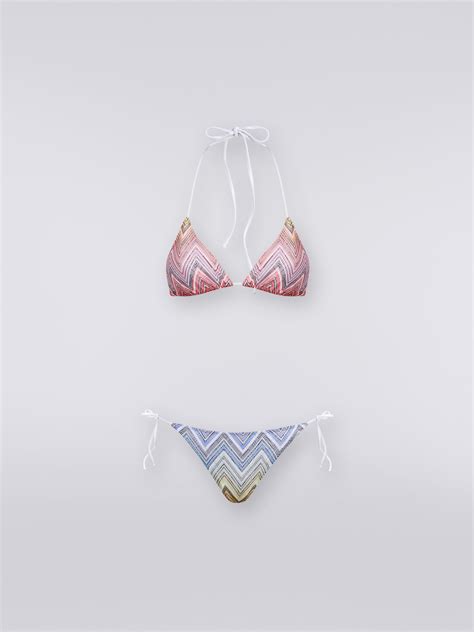 Triangle Bikini In Zigzag Fabric Multicoloured Missoni
