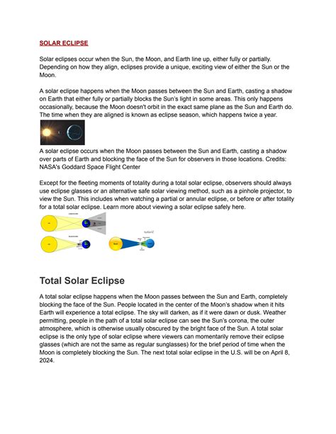 SOLUTION: Solar eclipse types of solar eclipse - Studypool