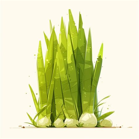 Premium Vector Fresh Scallions With Long Green Tops