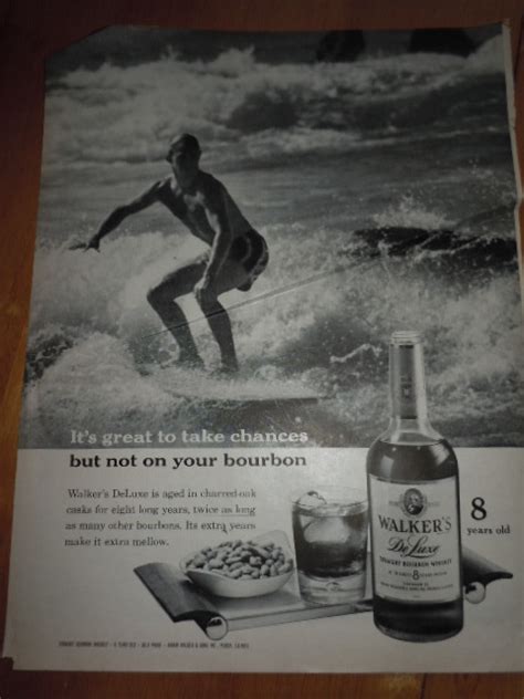 Wakers Deluxe Bourbon Surfer Print Magazine Ad 1960 Other
