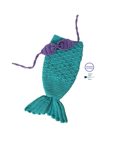 CROCHET Pattern Newborn Shell Mermaid Tail And Bikini Top Pattern Pdf