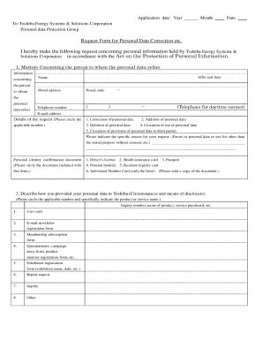 Fillable Online Request Form For Personal Data Disclosure Etc I Hereby