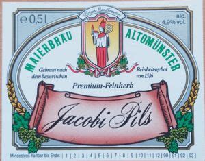 Drink Label: Jacobi Pils (Maier Bräu Altomünster, Germany, Federal ...