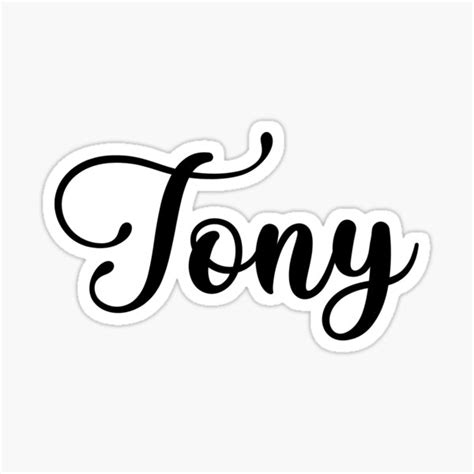 Tony Name Handwritten Calligraphy Sticker For Sale By YelenaStore