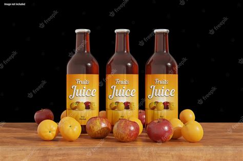 Premium PSD | Fruit juice bottle mockup