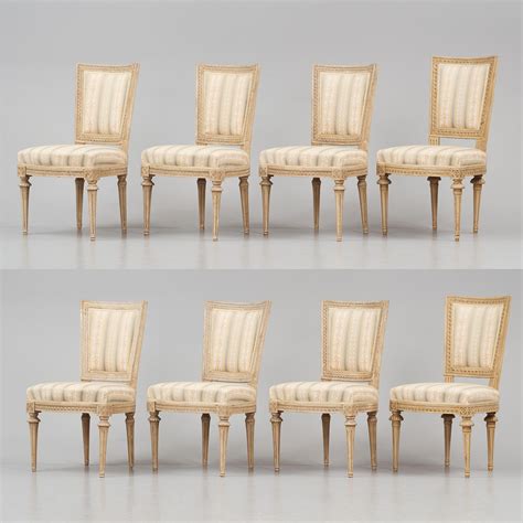 Stolar sex stycken av Johan Lindgren mästare i Stockholm 1770 1800 samt två snarlika