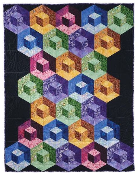 2 Minute Video Tutorial 3d Hexagon Quilt Block Tumbling Blocks Quilt Optical