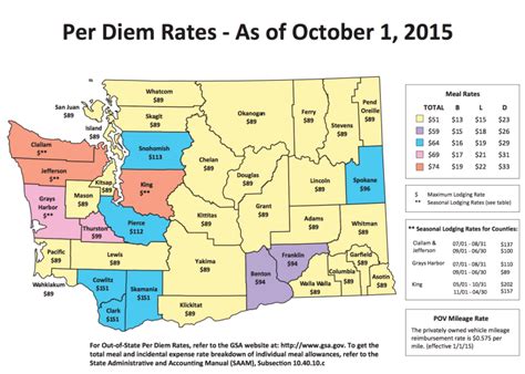 Washington State Per Diem Rates 2025 Map Jamey J Perry