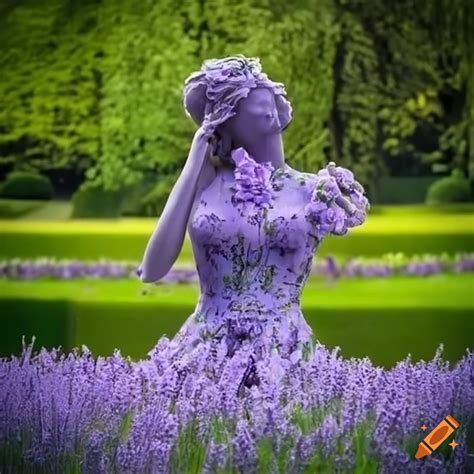 From The Luxembourg Gardens A Lavender Statue Of A Beautiful Blonde