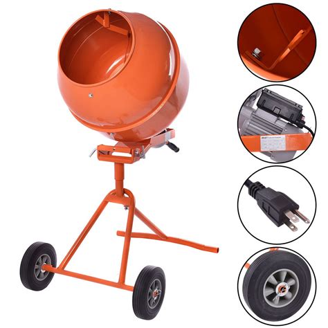 Colibrox Portable Cuft Electric Concrete Cement Mixer Barrow Machine