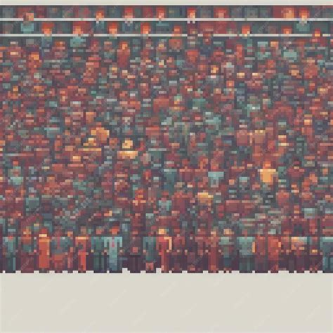 Pixel art depicting a vibrant crowd scene with a large group of people