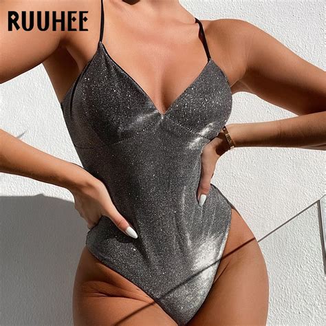 Jual Preorder Ruuhee Pakaian Renang Satu Potong Wanita Bikini Berongga Pakaian Mandi Push Up