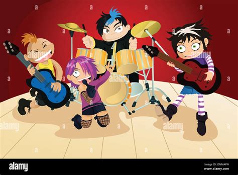 Rock And Roll Band Stock Vector Images Alamy