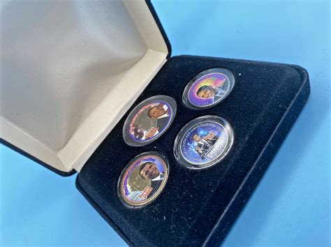 President Barack Obama Colorized 4 Coin Collection Case Info Collectable Vtg Ebay