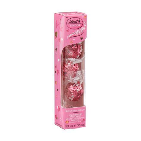 Lindt Lindor Strawberries And Cream White Chocolate Truffles 21 Oz