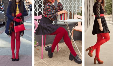 Stylish Ways To Wear Red Tights Outfit Ideas This Winter Stitched