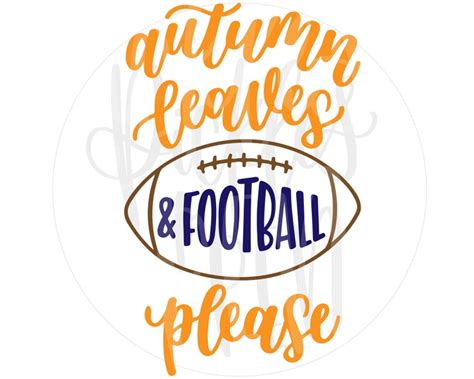 Football SVG Football Cut File Autumn Leaves And Football Etsy