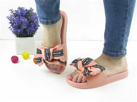 Шлепки женские с большими бантами Shoes розовые 1039 41 р – низкие цены ...