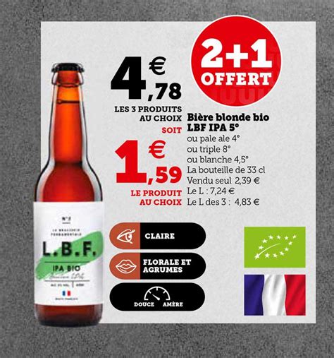 Promo Bière Blonde Bio Lbf Ipa 5 chez U Express iCatalogue fr