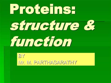 Ppt Proteins Structure And Function Powerpoint Presentation Free