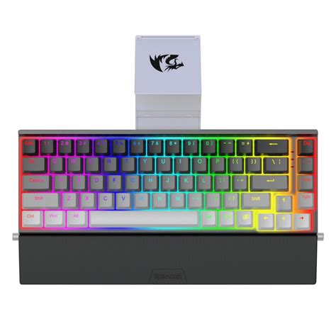 REDRAGON K G GW RGB SHACO Aluminum Hot Swappable Mechanical Wired Gaming Keyboard Grey