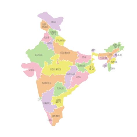 Premium Vector India Political Map Low Detailed