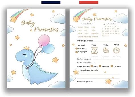 Cartes Pronostics Pour Baby Shower Mixte Fille Ou Gar On Pour F Te