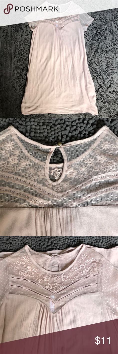 Euc Nude Pink Dress Soft And Feminine Mesh Detail