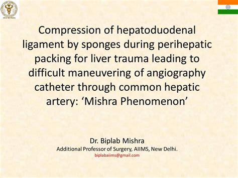 Pdf Compression Of Hepatoduodenal Ligament By Sponges During