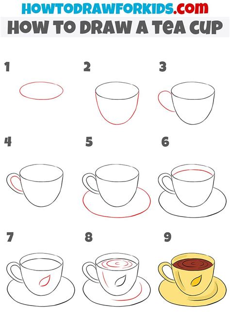 how to draw a tea cup step by step | Tea cup drawing, Coffee cup ...