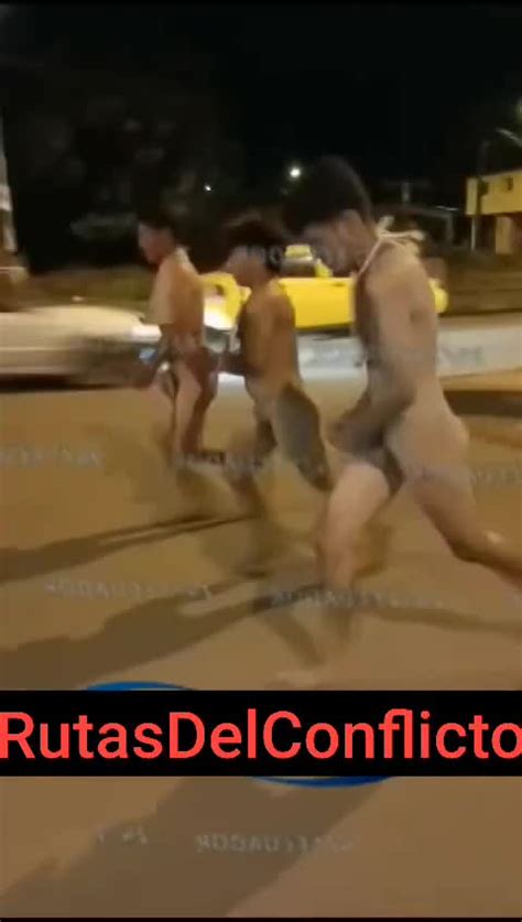 Three Thieves Humiliated And Forced To Run Naked In The City Ecuador