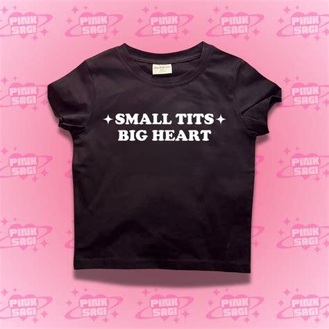 Small Tits Big Heart Crop Top Small Tits Big Heart Baby Tee Y K Clothing Trendy Y K Crop Top