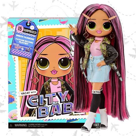 Кукла L O L Surprise OMG World Travel Doll City Babe серия Путешествие 15 сюрпризов