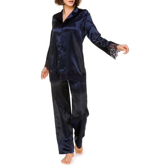 Pyjama L Gant En Satin Coemi Dark Navy Lingerie Sipp