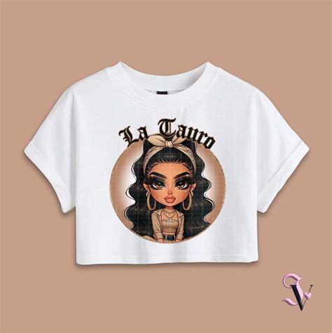 La Tauro Chicana Chola Zodiac Chibi Style Latina Shirt PNG For DTF Iron On Print Sublimation