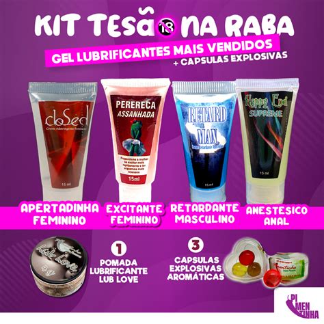 Kit Sex Shop Itens Gel Apertadinha Anestesico Anal Excitante Feminino Retargante Masculino