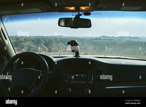 View Of Grand Canyon Through Windshield Stock Photo Alamy