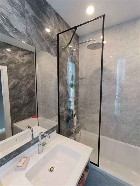 Стеклянные шторки и перегородки для ванной на заказ | KAZSTEKLO