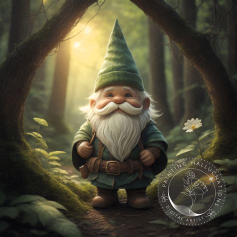 5 Printable Woodland Garden Gnome Fantasy Land Garden Gnomes Posters