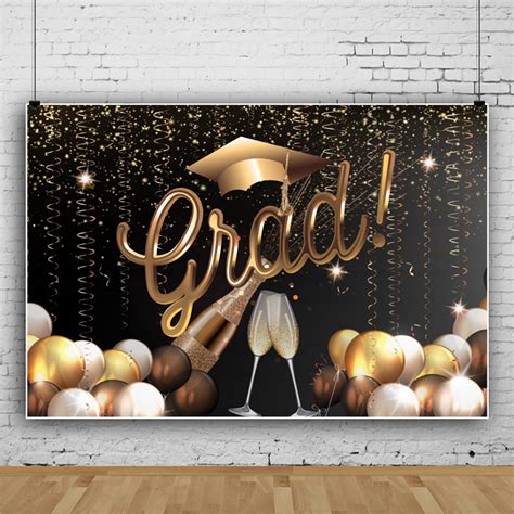 7x5ft Graduation Theme Photography Backdrop Congratulations Graduation Party Decoration Banner