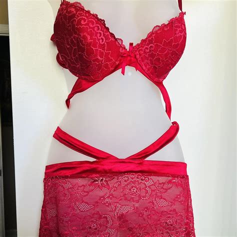 Pink Lace Lingerie Set Lingerie Depop
