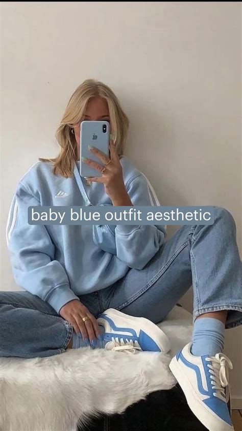 baby blue outfit aesthetic 🦋 | Cropped sweatshirt outfit, Blue outfit ...