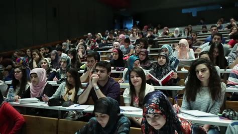 LEBANESE UNIVERSITY, LEBANON - 2014: Students Attends Mathematics Class ...