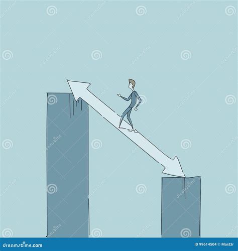 Businessman Walking On Chart Bar On Arrow Up Growth Development Concept