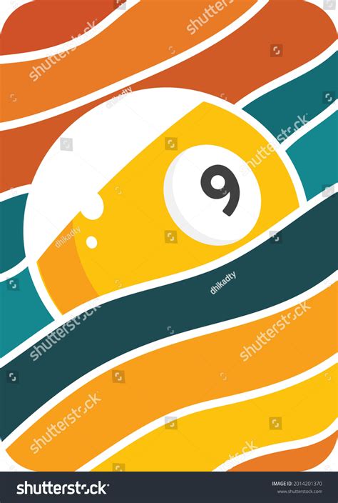 Billiard 9 Ball Modern Design Stock Vector Royalty Free 2014201370