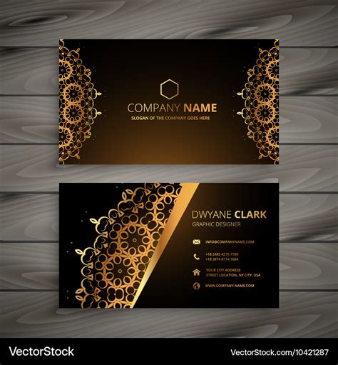 Luxury Golden Ornament Business Card Royalty Free Vector