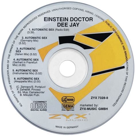 CD MAXI EINSTEIN DOCTOR DEEJAY AUTOMATIK SEX REMIX COLLECTOR NEUF