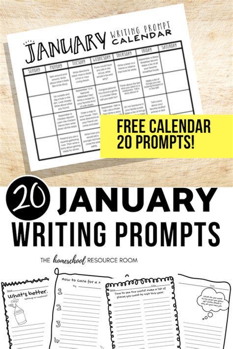 January Writing Prompts Free January Writing Prompt Calendar The